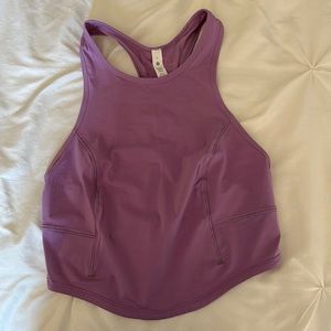 Lululemon purple running cropped tank top. Size 6. Never worn.